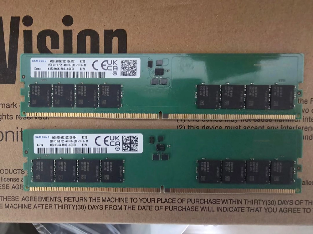 정품 국내 삼성 DDR5 4800B 메모리 32GB 2개 일괄 이미지