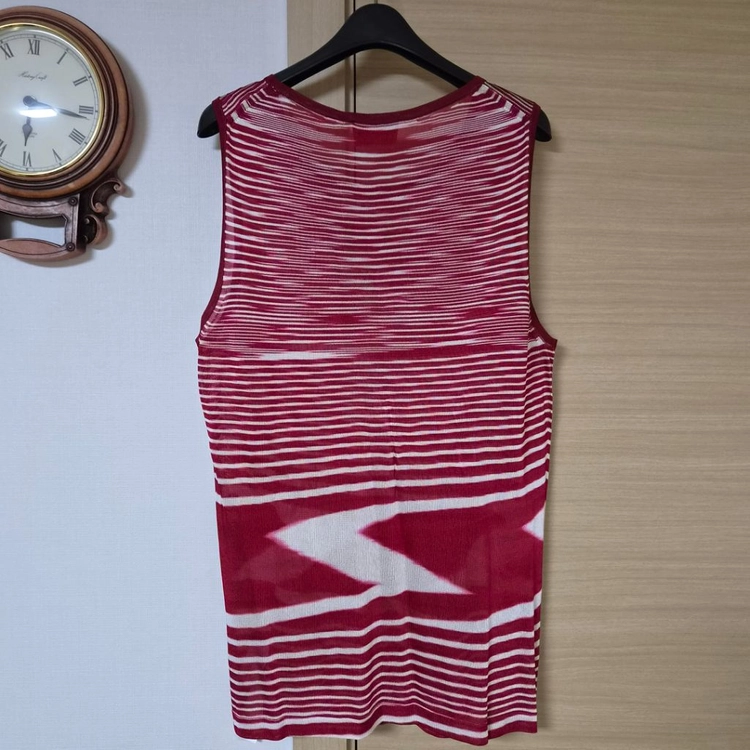 미쏘니(MISSONI) 패턴 니트 슬리브리스 민소매 탑 이미지