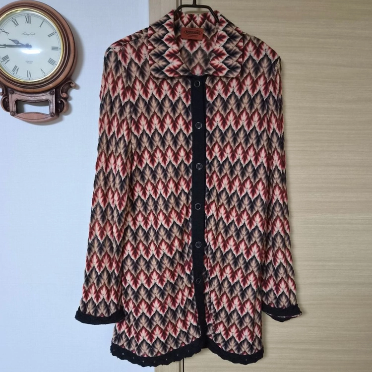 미쏘니(MISSONI) 패턴 울 혼방 니트 자켓 이미지