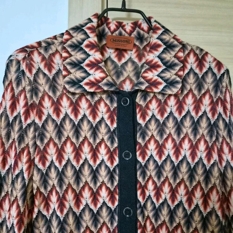 미쏘니(MISSONI) 패턴 울 혼방 니트 자켓 이미지