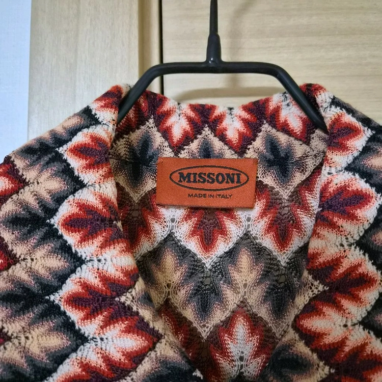 미쏘니(MISSONI) 패턴 울 혼방 니트 자켓 이미지