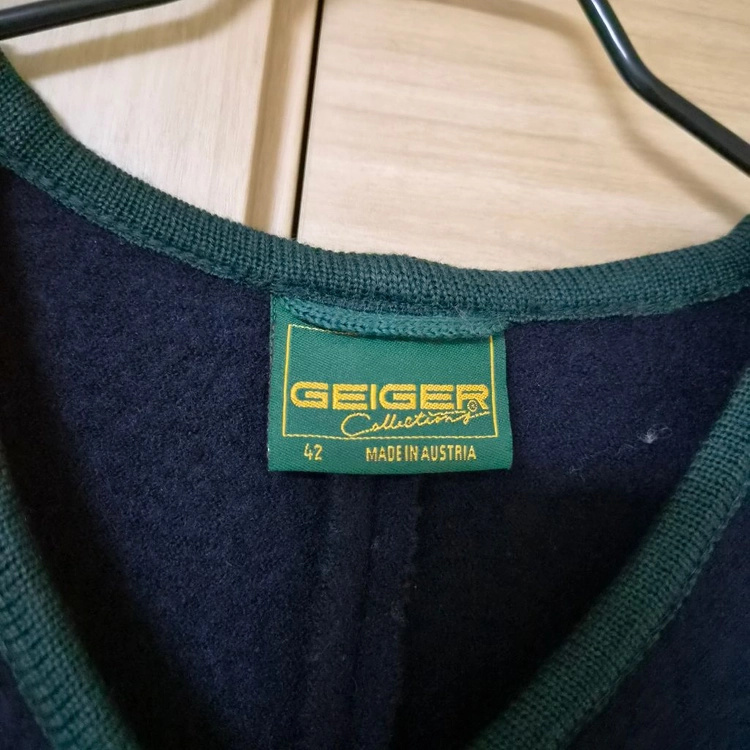 가이거(GEIGER) 빈티지 그린 라인 배색 울 자켓 이미지