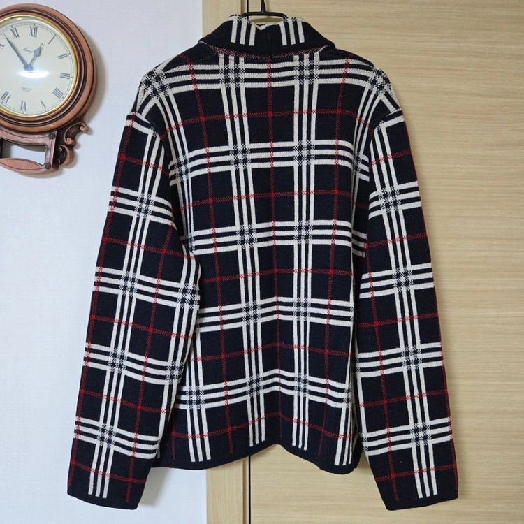 버버리(BURBERRY) 체크 울 혼방 니트 자켓 이미지