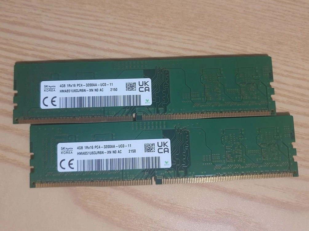 SK하이닉스 DDR4 4GB PC4-3200A 메모리 2개 - 안심되는 중고거래