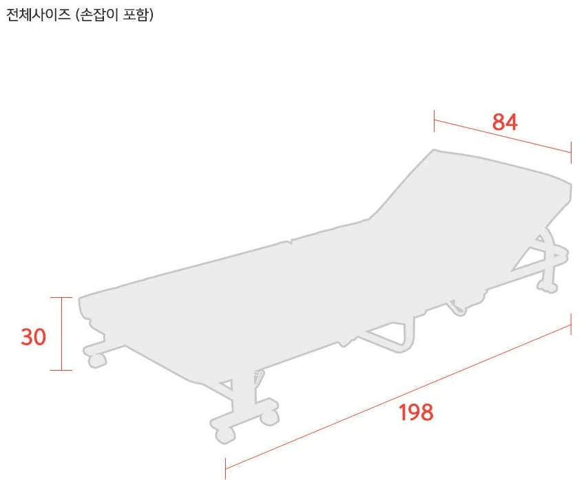 라꾸라꾸 접이식 침대 1인용 온열 전기 CBK-006S,오른쪽 살짝 찢어짐 이미지