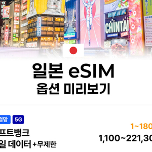 일본 유심스토어 eSIM / 5G 매일2GB+무제한 / 3일 이미지
