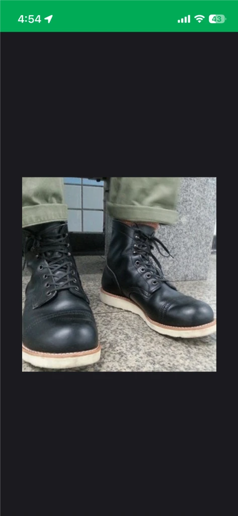 레드윙 8840 폴리스맨 블랙크롬레더 9D 팝니다. 이미지