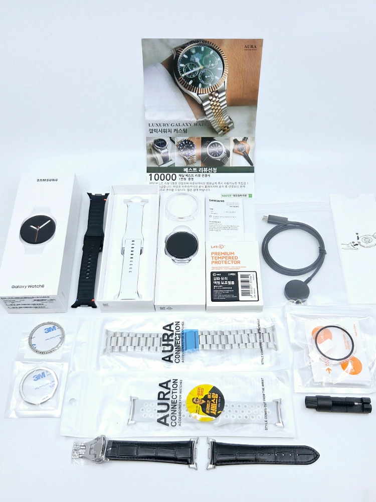 (단순개봉) 갤럭시워치 8 실버 LTE 40mm 자급제 스마트워치 SM-L325N + AURA 커넥션 다수 일괄판매 이미지