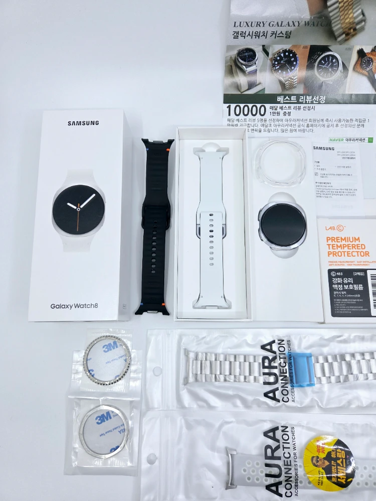 (단순개봉) 갤럭시워치 8 실버 LTE 40mm 자급제 스마트워치 SM-L325N + AURA 커넥션 다수 일괄판매 이미지