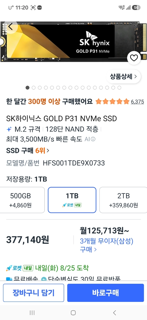 하이닉스 GOLD P31 1TB 이미지