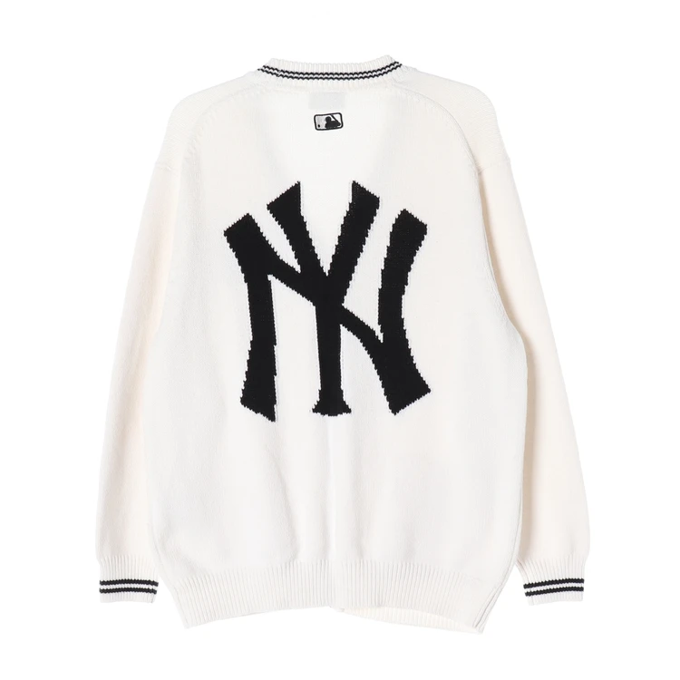 엠엘비 MLB 21FW 뉴욕 양키스 로고 니트 가디건 아이보리 이미지
