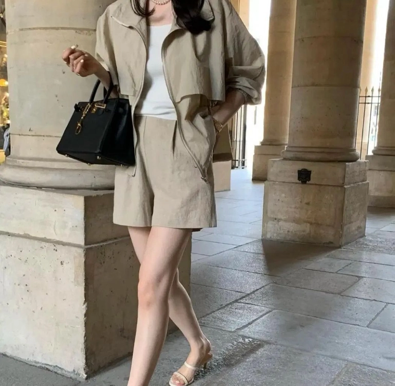 데일리룩 DAILYLOOK 프라 썸머 점퍼 베이지 바스락 경량 바람막이 자켓 야상 이미지