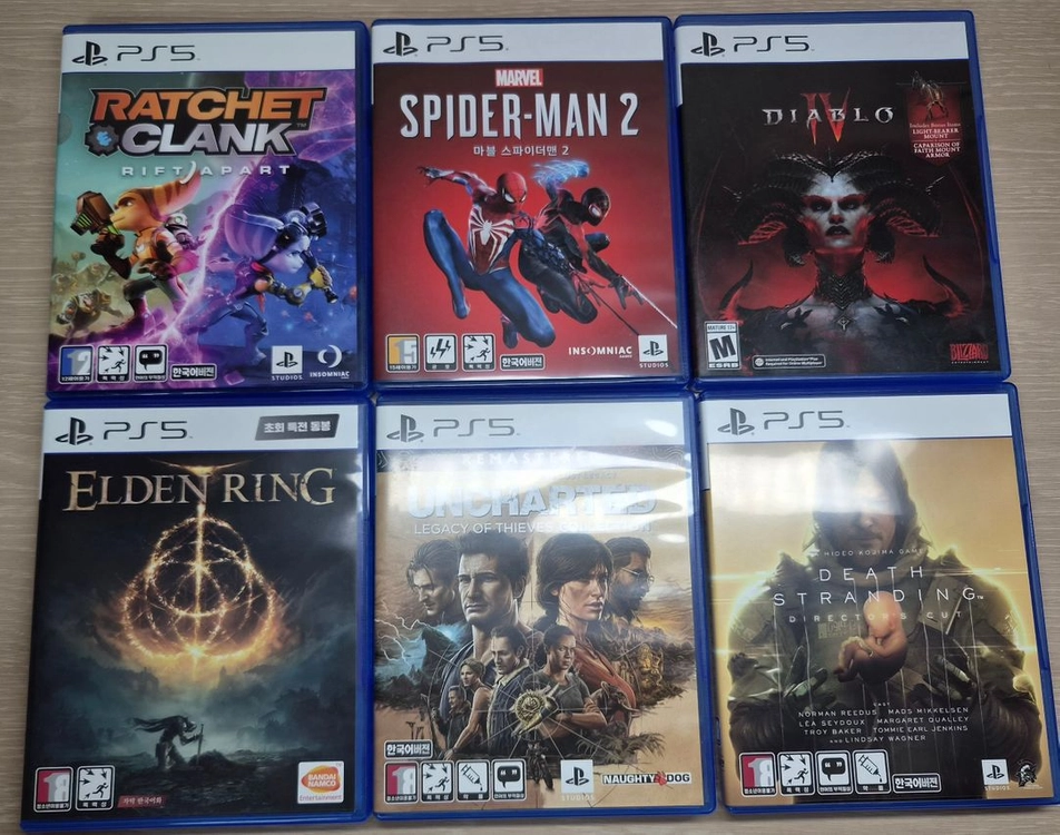 ps5타이틀 (라쳇앤클랭크, 스파이더맨2, 디아블로, 엘든링, 언차티드, 데스스트랜딩) - 안심되는 중고거래