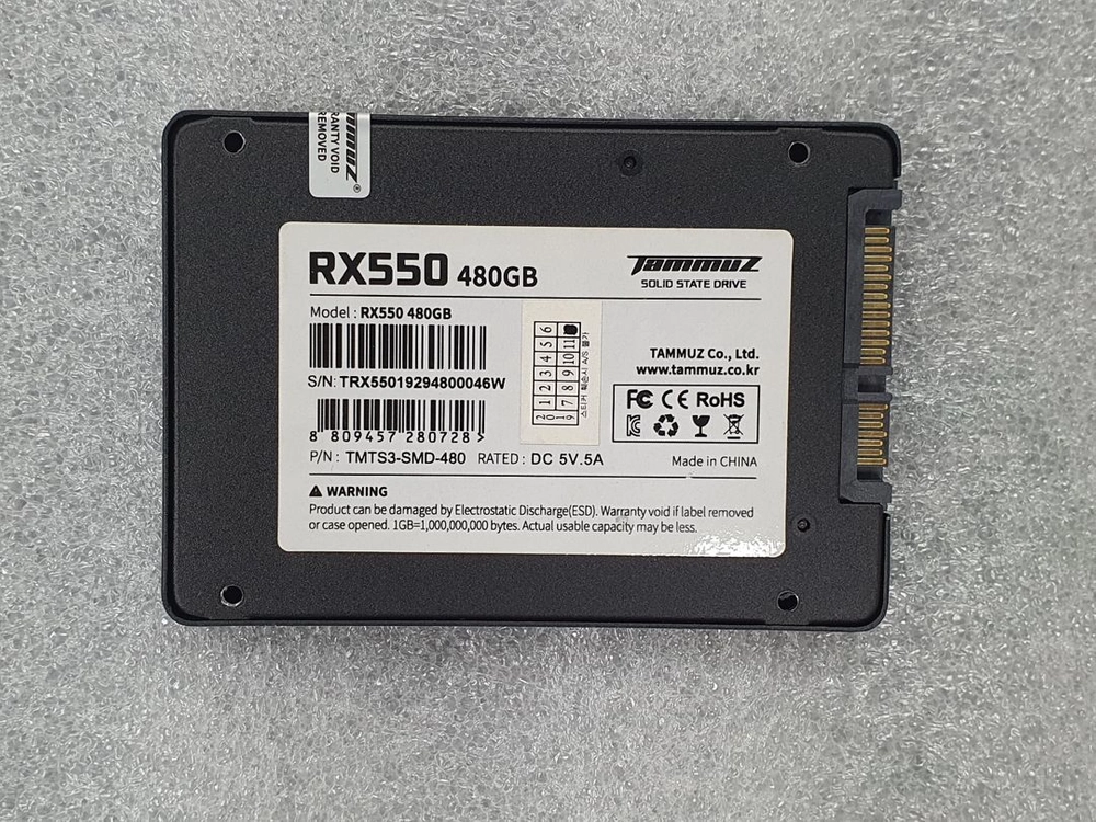 컴퓨터 저장장치 2.5인치 SSD TAMMUZ RX550 480GB 이미지