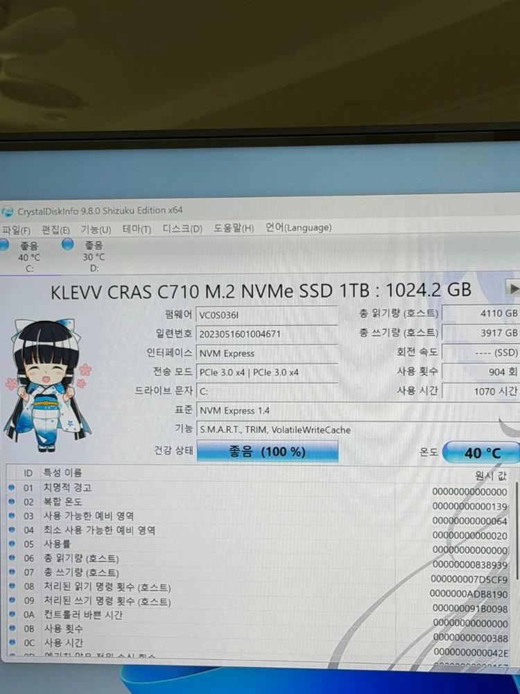 KLEVV CRAS C710 M.2 NVMe SSD 1TB 판매 이미지