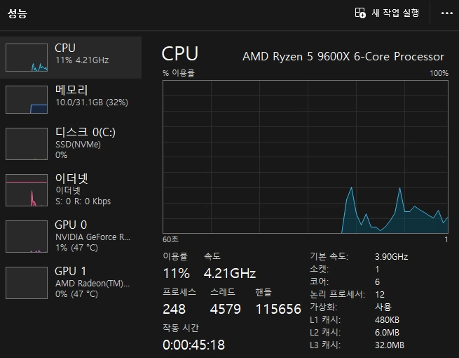 9600X + 4060 Ti + 하이닉스 1tb + 삼성 ddr5 32gb 고성능 데스크탑 + 모니터 이미지