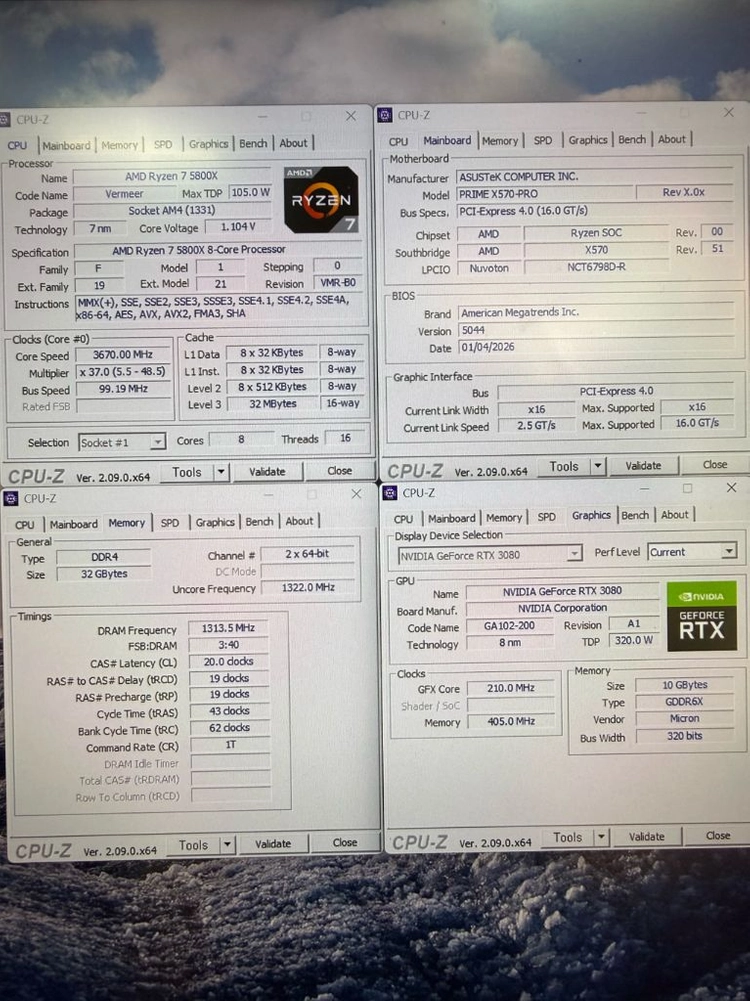 라이젠5800x,3080,램32g 작업 및 게이밍 컴퓨터 이미지