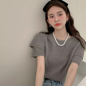 퍼프소매 반팔 니트 이미지