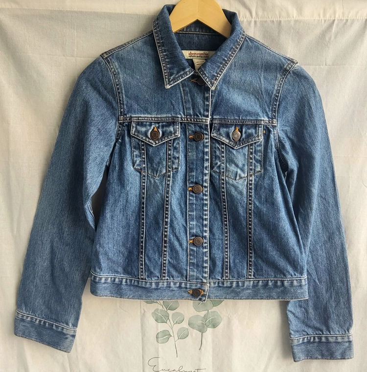 ABERCROMBIE & FITCH 아베크롬비 여성용 L 데님 자켓 이미지