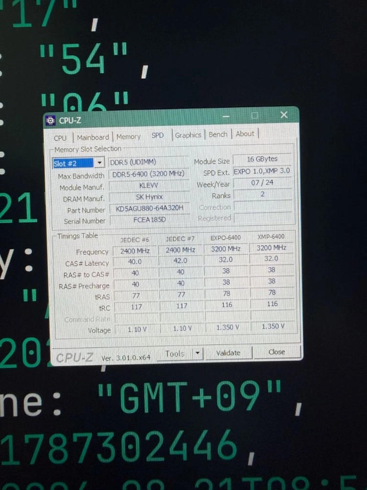 DDR5-6400 에센코어 Klevv BOLT V 32G AMD 이미지