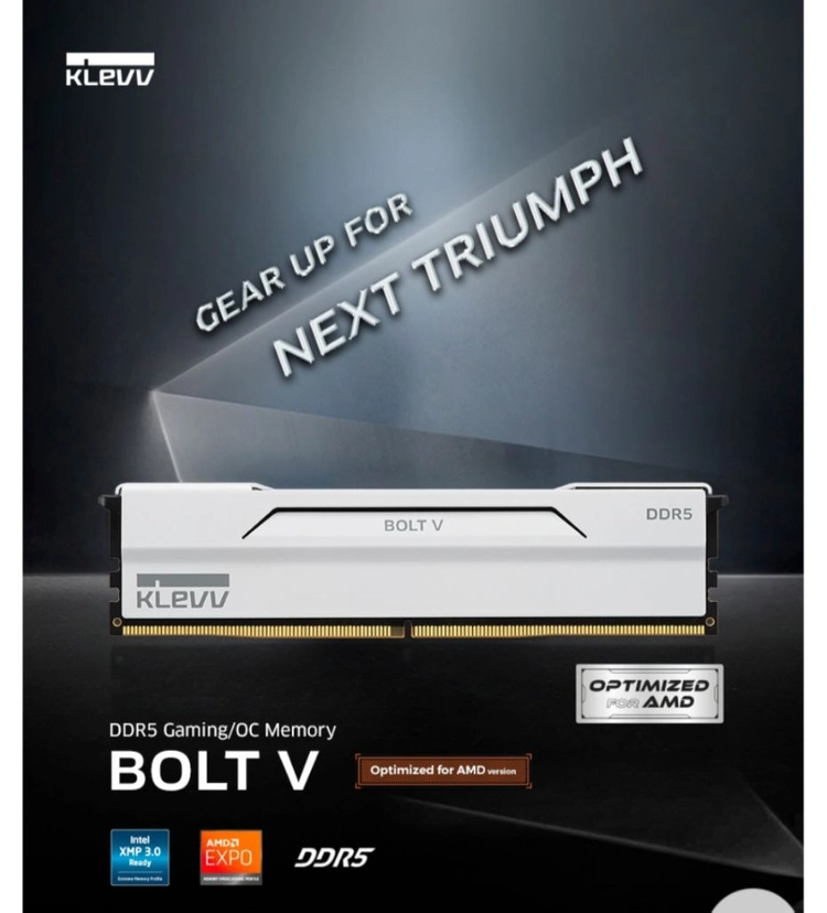 (미개봉)서린 KLEVV DDR5-6000 CL30 BOLT V 화이트 32GB(16x2) 이미지