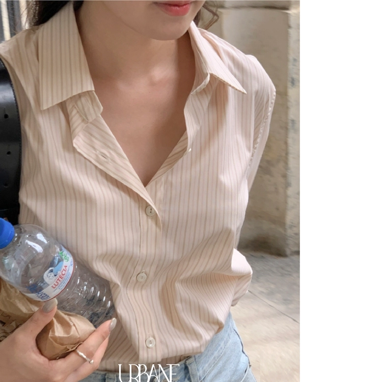 어베인(urbane) 로드 루즈핏 스트라이프 셔츠 프리사이즈 새상품 이미지
