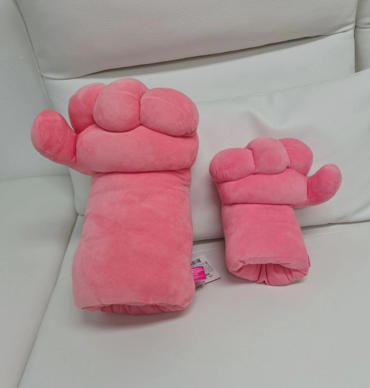 새제품 / 핑크팬더 주먹쿠션 45cm / 손에끼우는 왕주먹 쿠션 인형 이미지