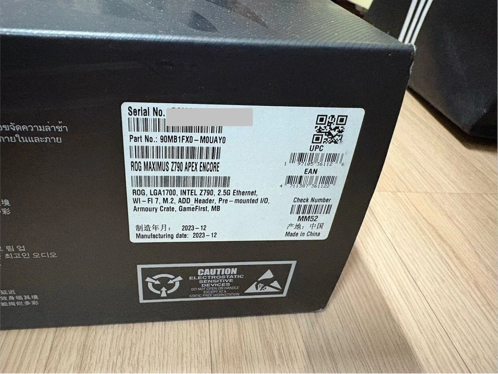 ASUS ROG MAXIMUS Z790 APEX ENCORE 팝니다 이미지