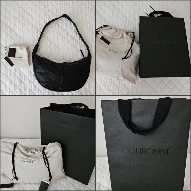 COURONNE 쿠론 소가죽 블랙 크로스백(블랙 거울빗 참장식) 이미지