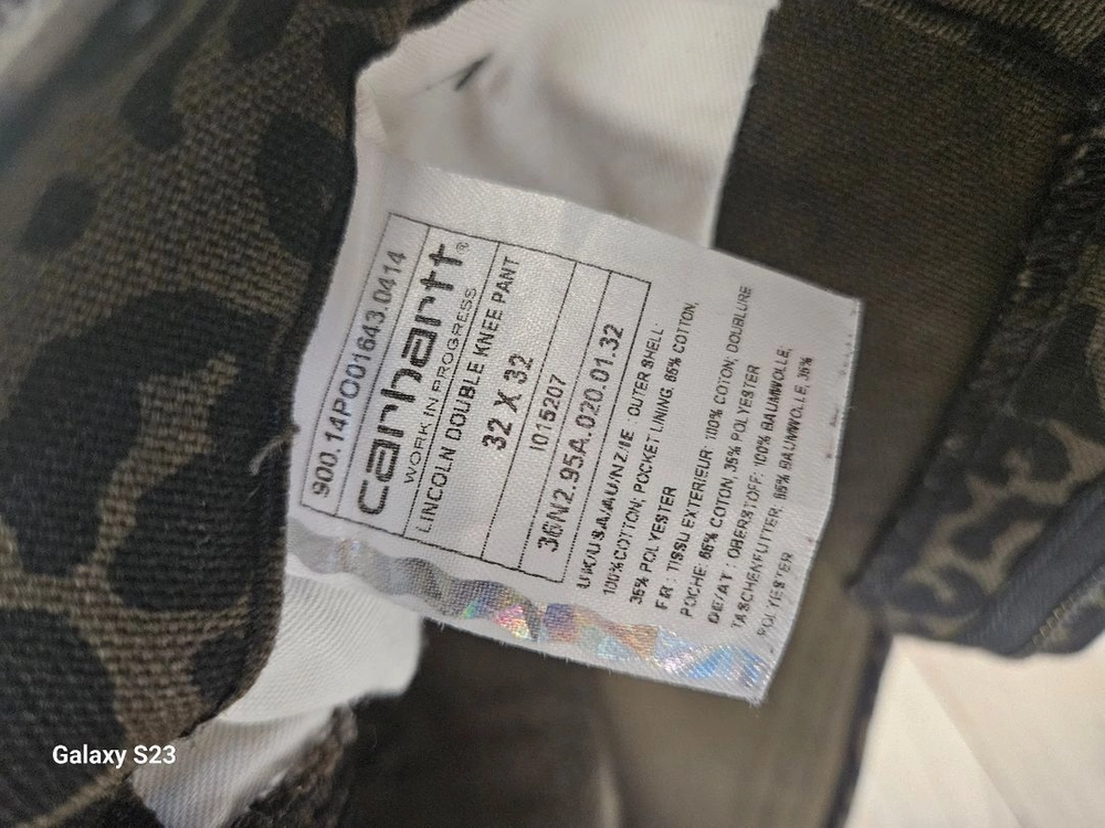 Carhartt WIP] 칼하트 링컨 더블니 팬츠 호피/레오파드 (32x32) 이미지