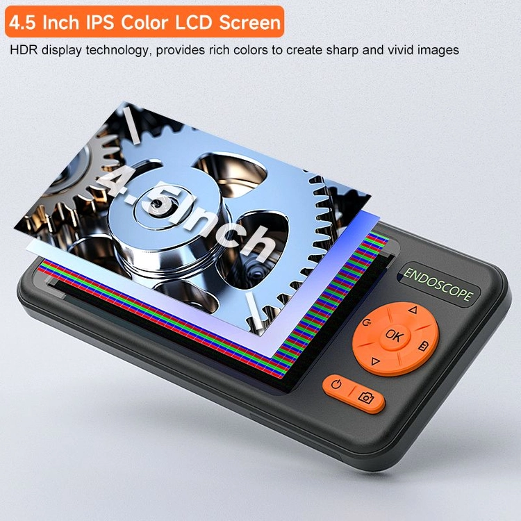 새상품] 오토포커스렌즈5MP 사진,녹화 SD 초고화질 내시경카메라5M 4.5인치 누수탐지 배관검사 이미지