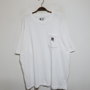 (3XL) 칼하트 포켓 반팔티 화이트 빅사이즈 로고 면티셔츠 이미지