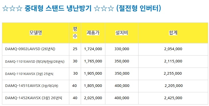 미개봉 캐리어 에어컨 냉난방기 6평~40평 기본설치포함 이미지