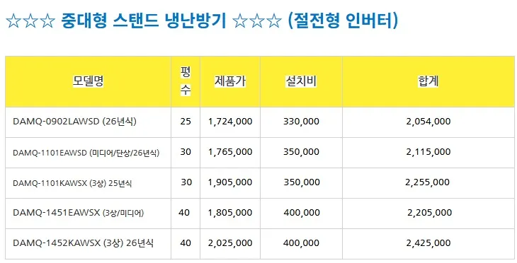 미개봉 캐리어 에어컨 냉난방기 6평~40평 기본설치포함 이미지