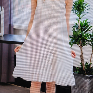 여성 면레이스 찍찍이 민소매 샤워가운 로브 골프 랩가운 이미지