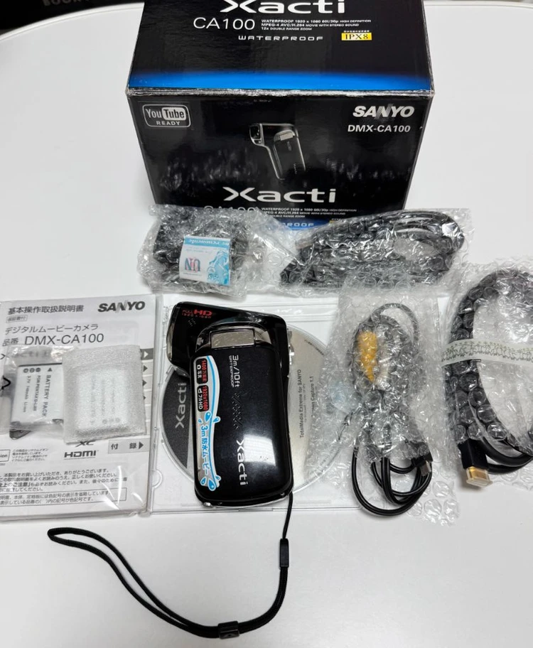 ((풀박)) 작례 포함 // 산요 작티 SANYO xacti ca100 블랙 방수카메라 빈티지 캠코더 - 안심되는 중고거래