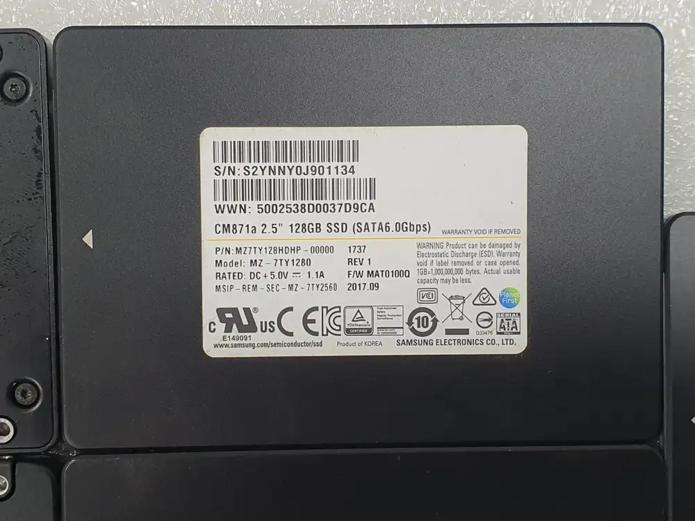 컴퓨터 저장장치 2.5인치 삼성 128GB 5가지 일괄 이미지