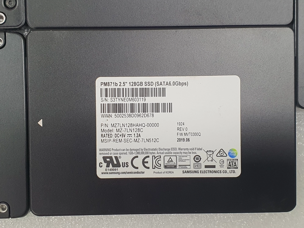 컴퓨터 저장장치 2.5인치 삼성 128GB 5가지 일괄 이미지