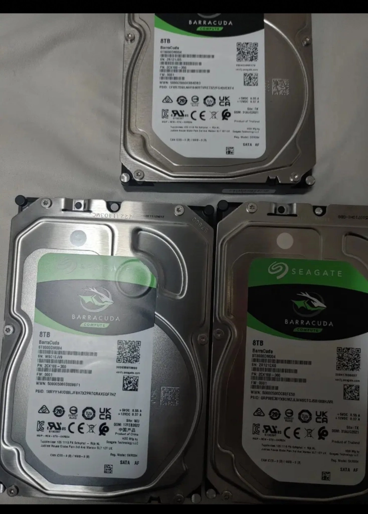 최상급.씨게이트 바라쿠다 8TB HDD. 8테라 하드. 이미지