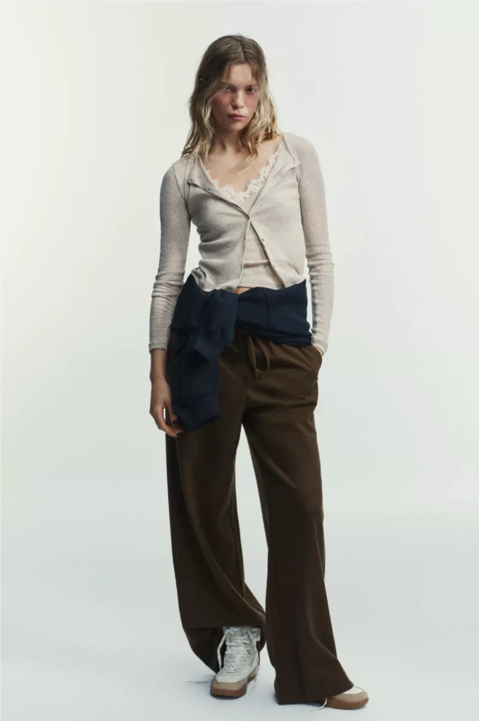 ZARA 자라 레이스 콤비 탑 재킷 (샌드 그레이 /L 사이즈) 이미지