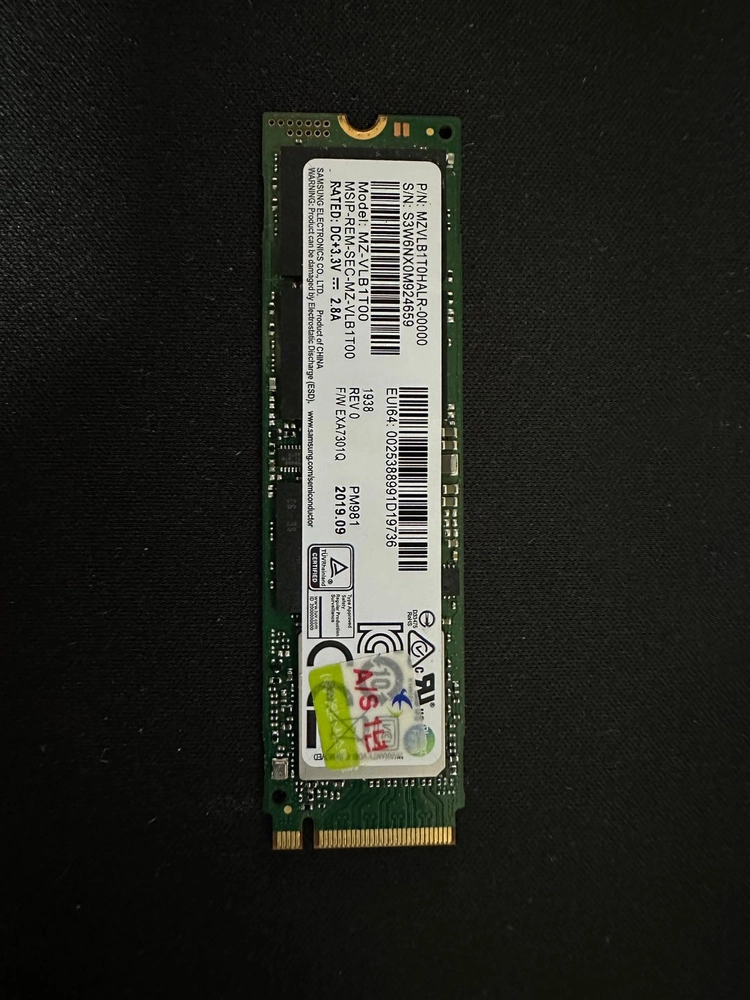 삼성 PM981 1TB NVMe SSD 1EA / 테스트 완료 - 안심되는 중고거래