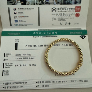 키멘토 스프링 4.5미리 18K 텐션 팔찌 이미지