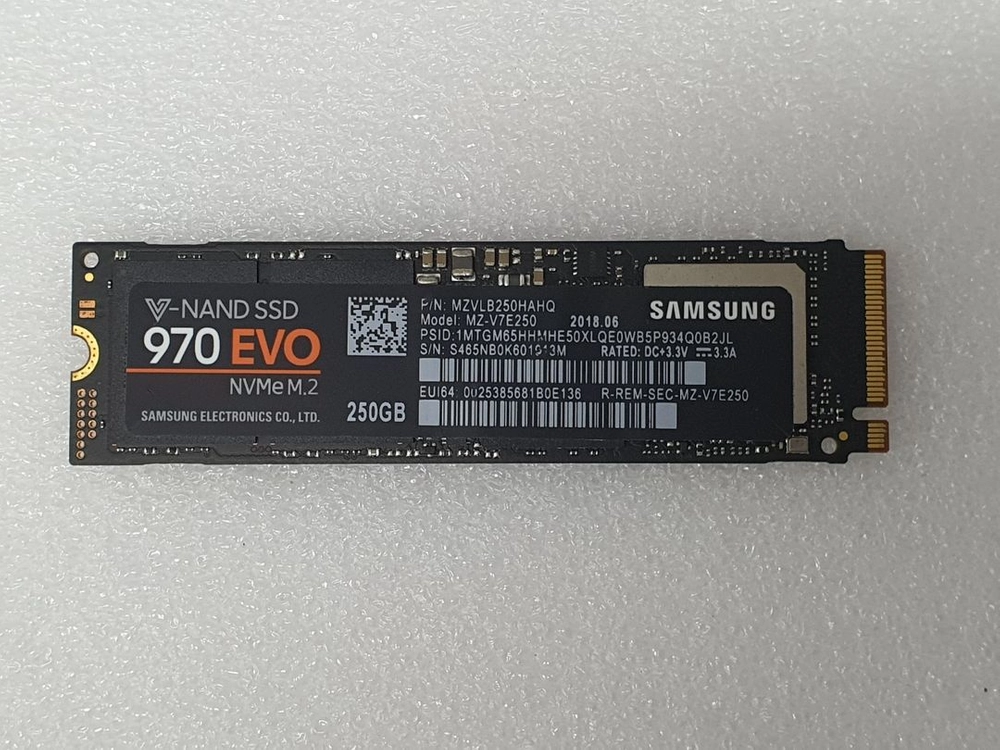 컴퓨터 저장장치 M.2 NVME SSD 삼성 970 EVO 250GB 이미지