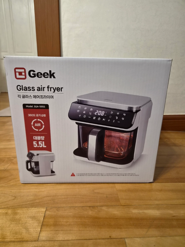 (Geek) 긱 글라스 에어프라이어 5.5L (새상품) 이미지