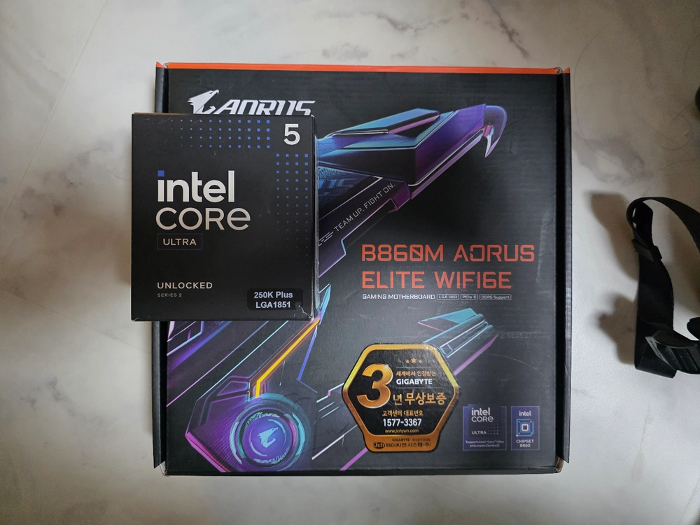 인텔 Core Ultra 250K Plus + 기가바이트 B860M AORUS ELITE WIFI6E 보드 팝니다. - 안심되는 중고거래