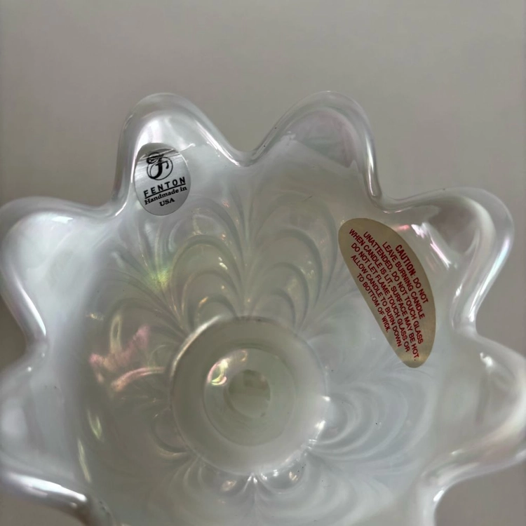 미국 빈티지 펜톤 Fenton 오팔 오로라 캔들 홀더 티라이트 이미지