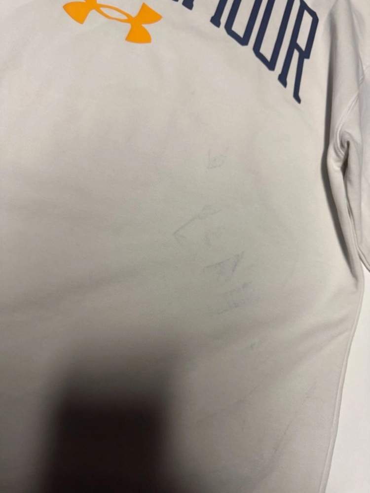 언더아머 뒷프린팅 오버핏 반팔 티셔츠 L 화이트 이미지