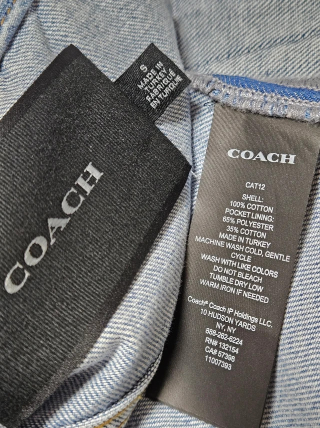 코치 COACH 시그니처 자카드 패턴 디테일 데님 베스트 자켓 S 정품 이미지