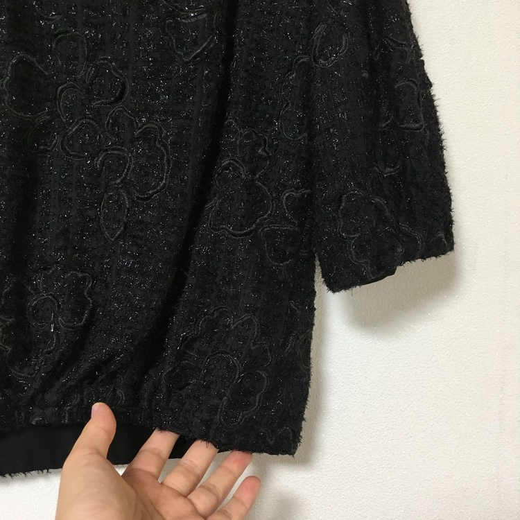 25 랑방 플라워 컷아웃 하프 슬리브 블라우스 55 이미지