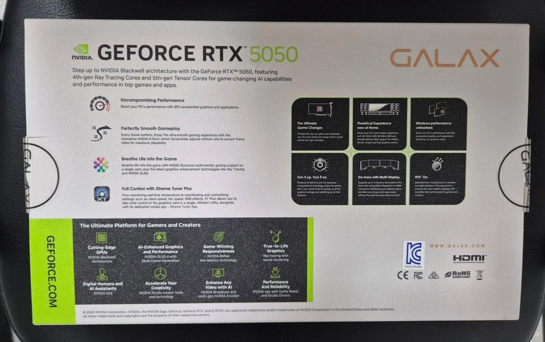 급처 / 갤럭시정품 / RTX 5050 화이트 / 8GB / 미개봉 / A/S 구매영수증가능 이미지